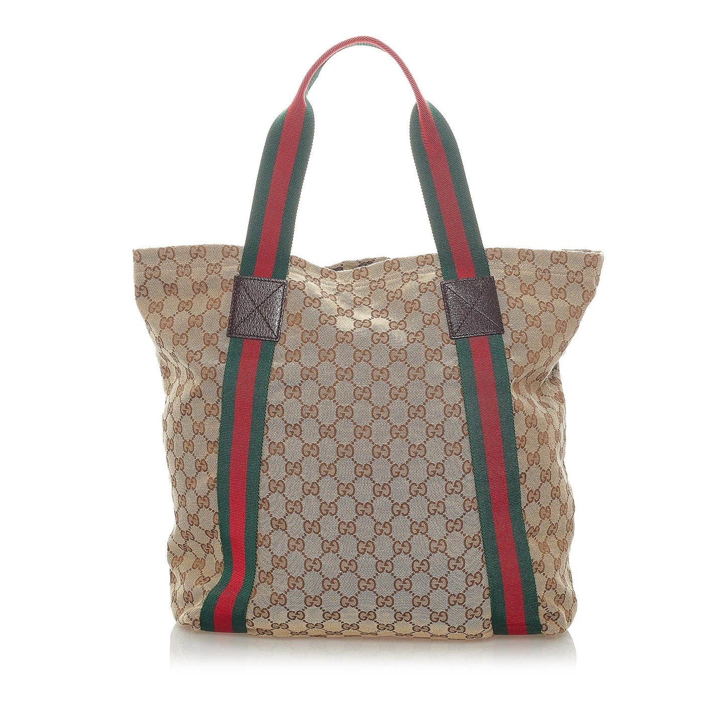 Gucci GG Web SHG Canvas Brown Tote Bag