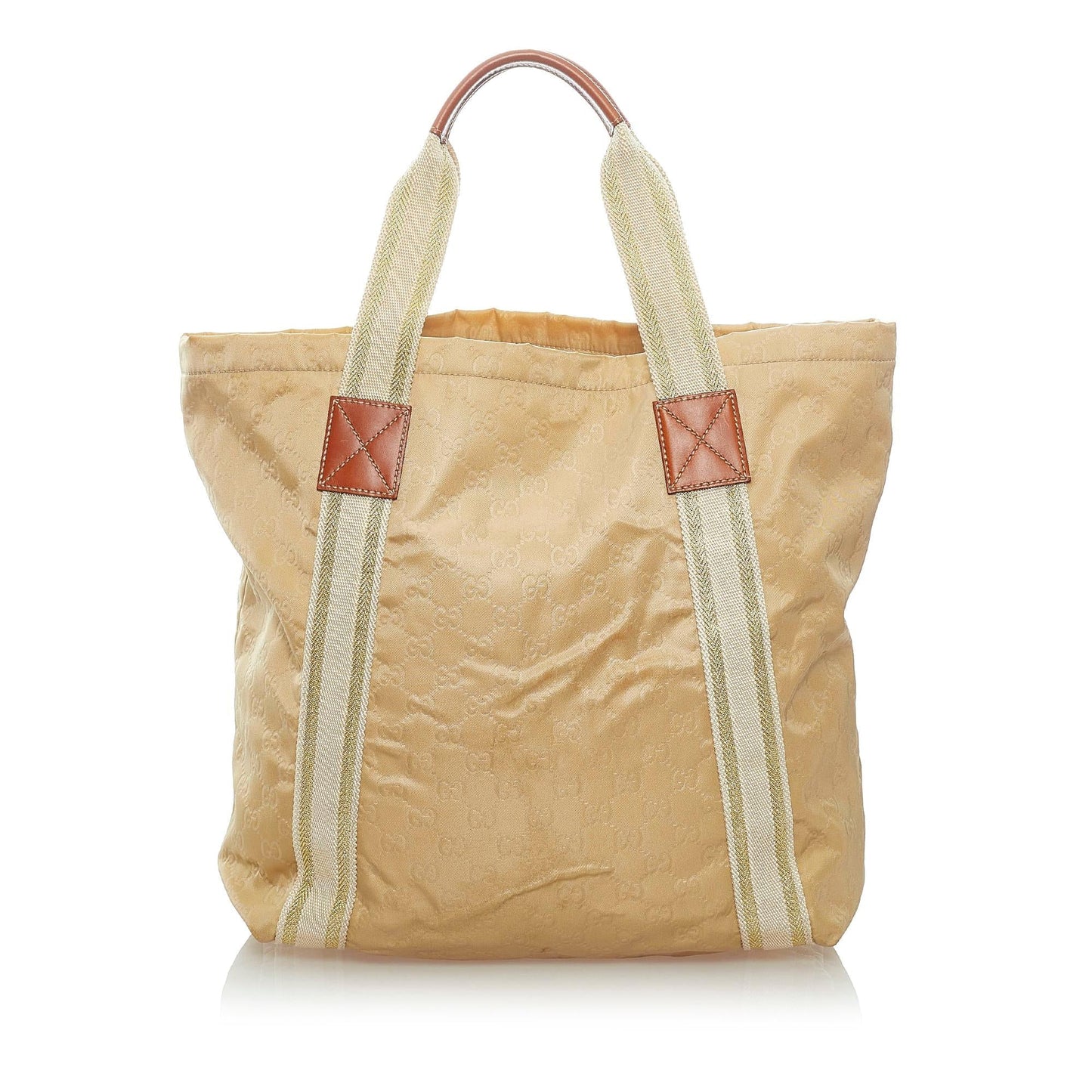 Gucci GG Web SHG-xK4BGg Canvas Brown Tote Bag