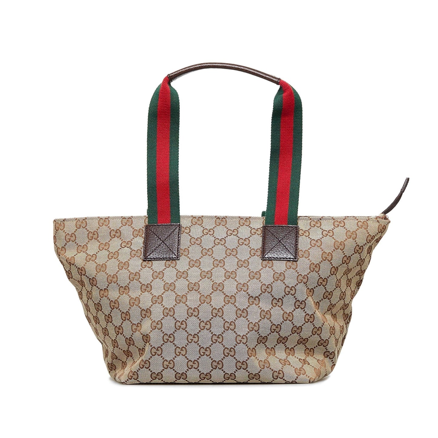 Gucci GG Web SHG-V3zgvm Canvas Brown Tote Bag