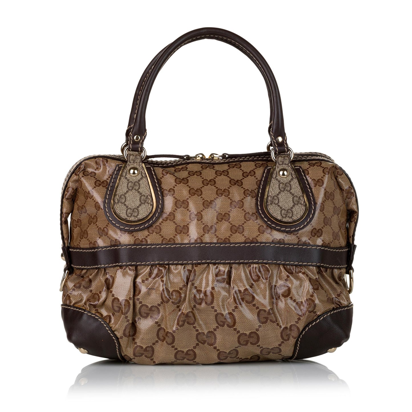 Gucci GG Crystal Mix SHG Calf Brown Satchel Bag