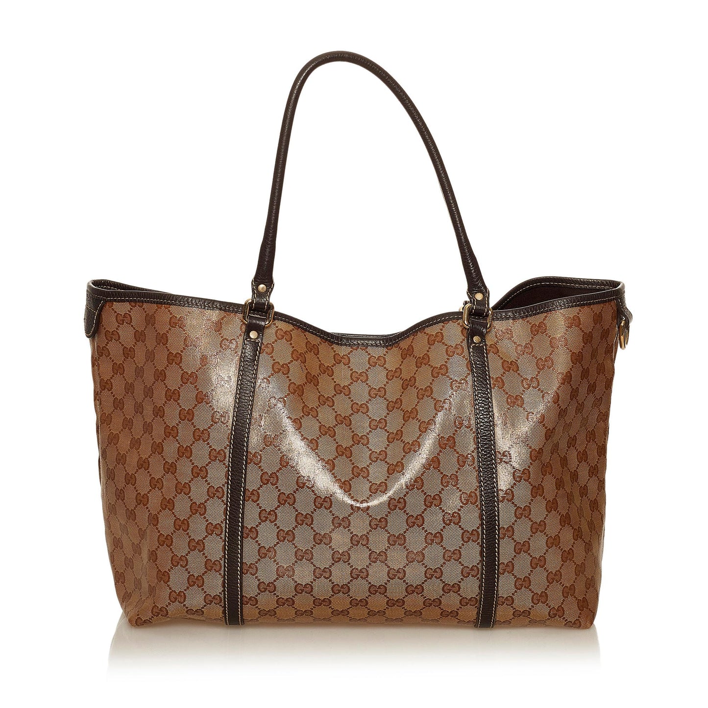 Gucci GG Crystal SHG Brown Tote Bag