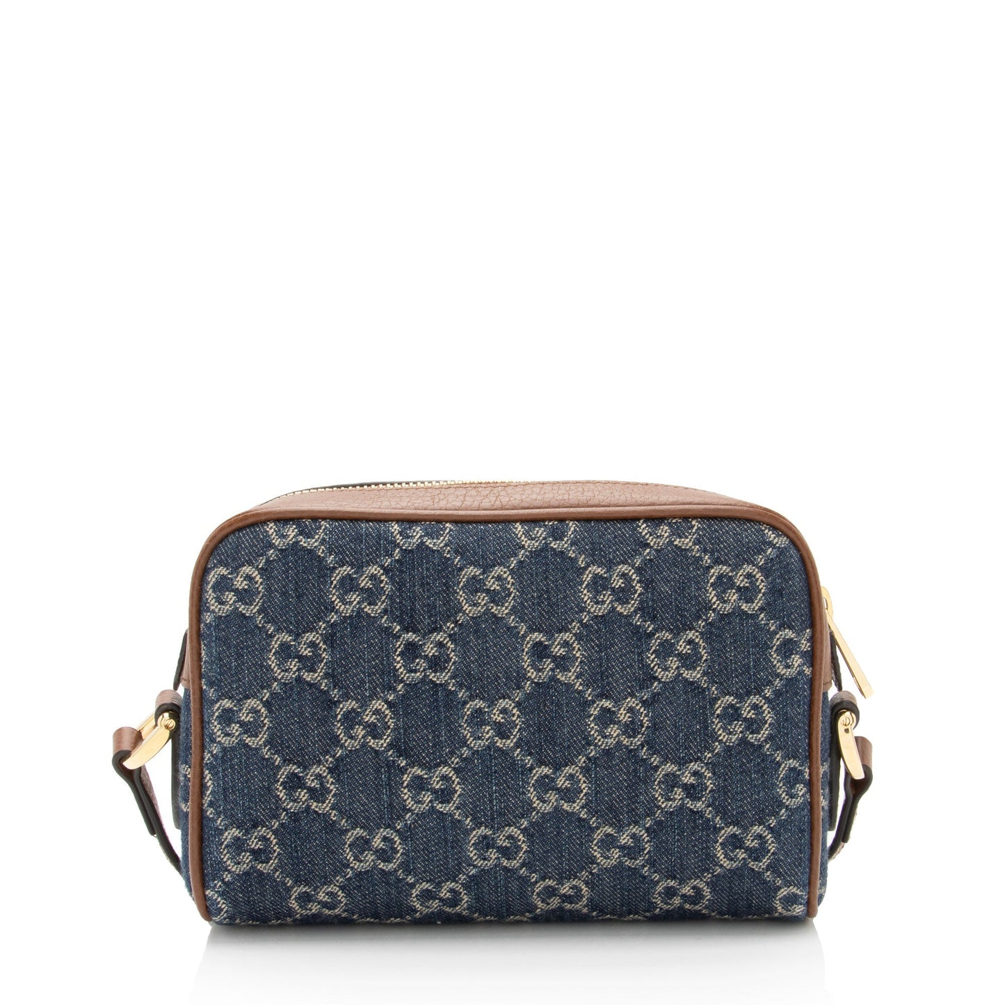 Gucci GG Ophidia SHF-SFY9LT Leather Denim Brown Blue Crossbody Bag