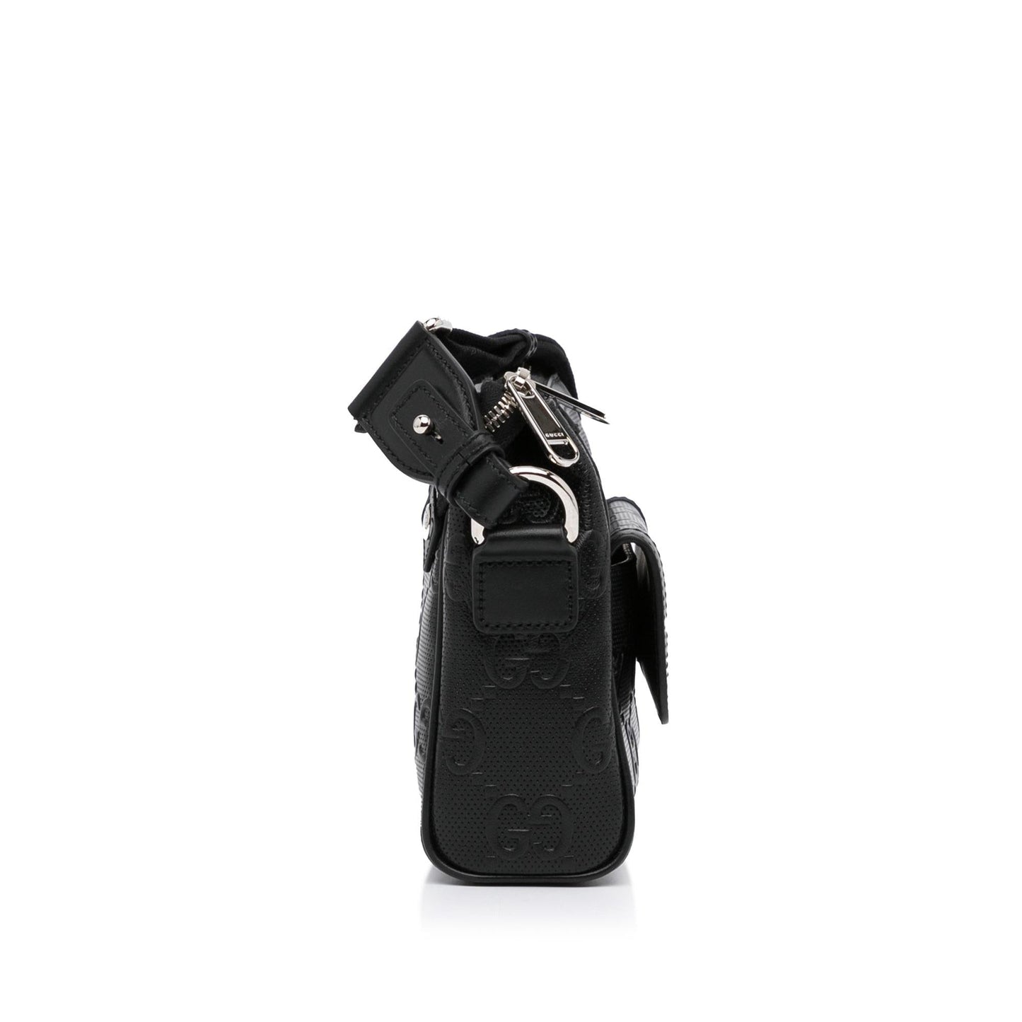 Gucci GG Embossed SHG-bS3vYW Calf Black Crossbody Bag