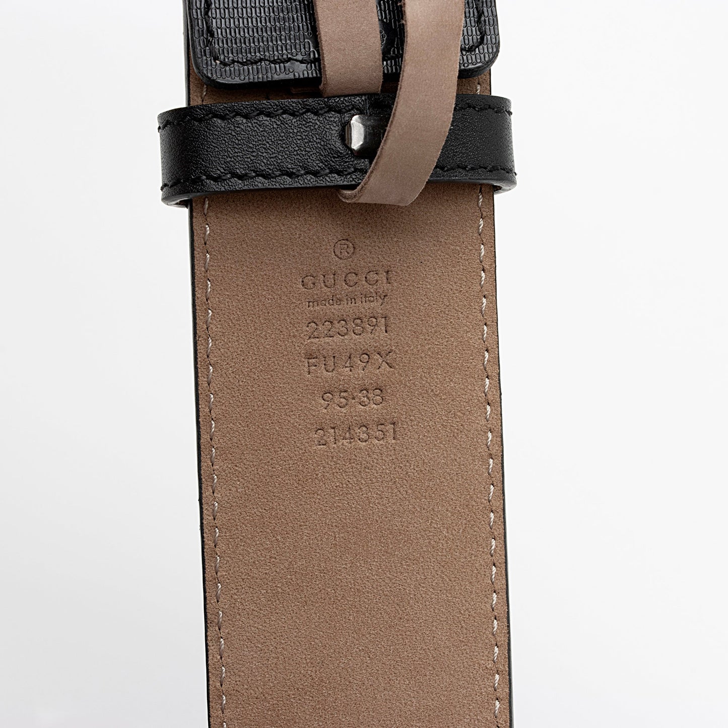 Gucci GG Imprime Interlocking G Belt Leather Canvas Black Accessory Shf Xmdtmx