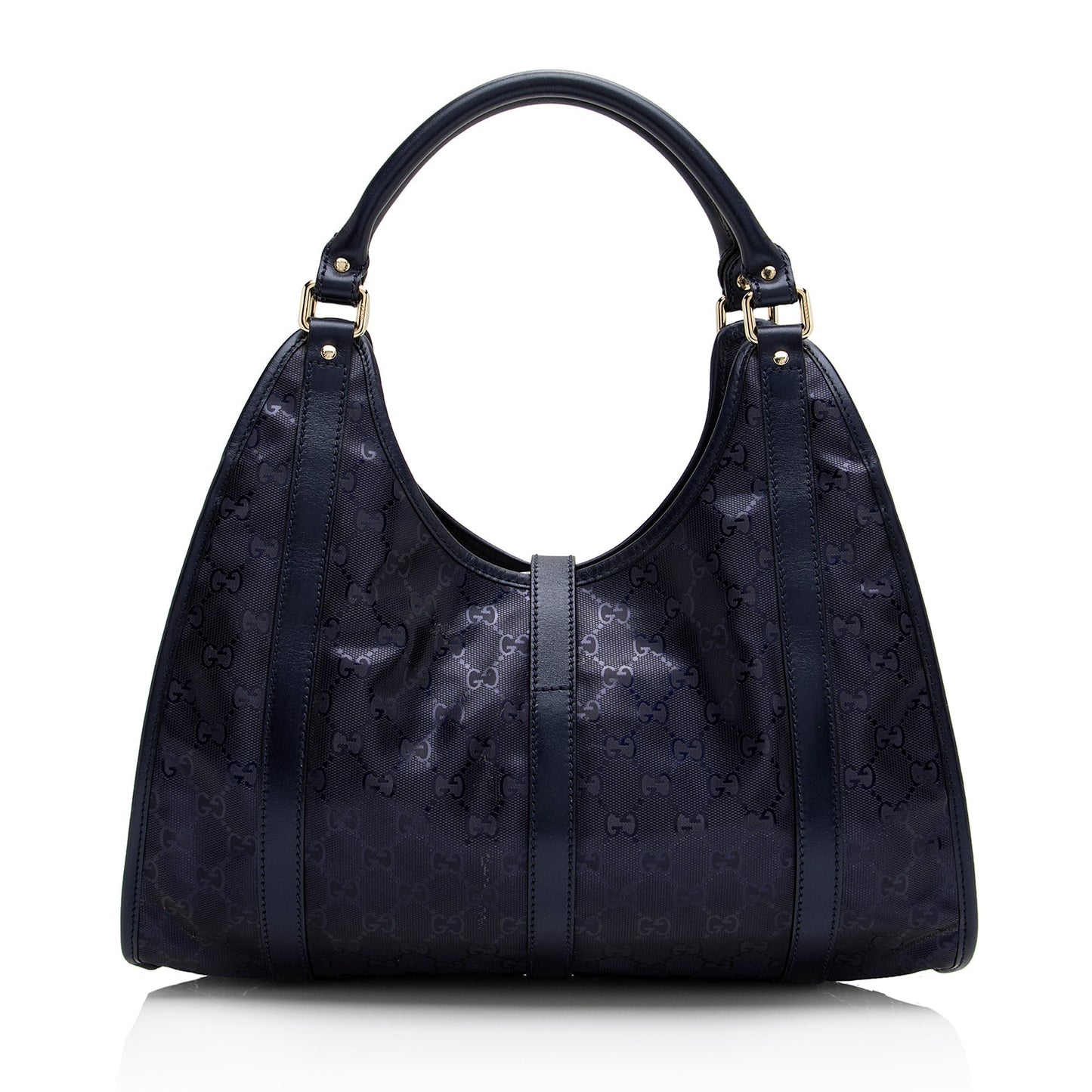 Gucci GG Imprime Joy Bardot SHF Leather Canvas Blue Medium Shoulder Bag
