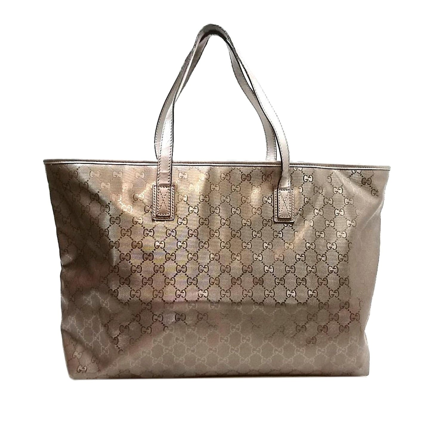 Gucci GG Imprime SHG Calf White Gold Tote Bag