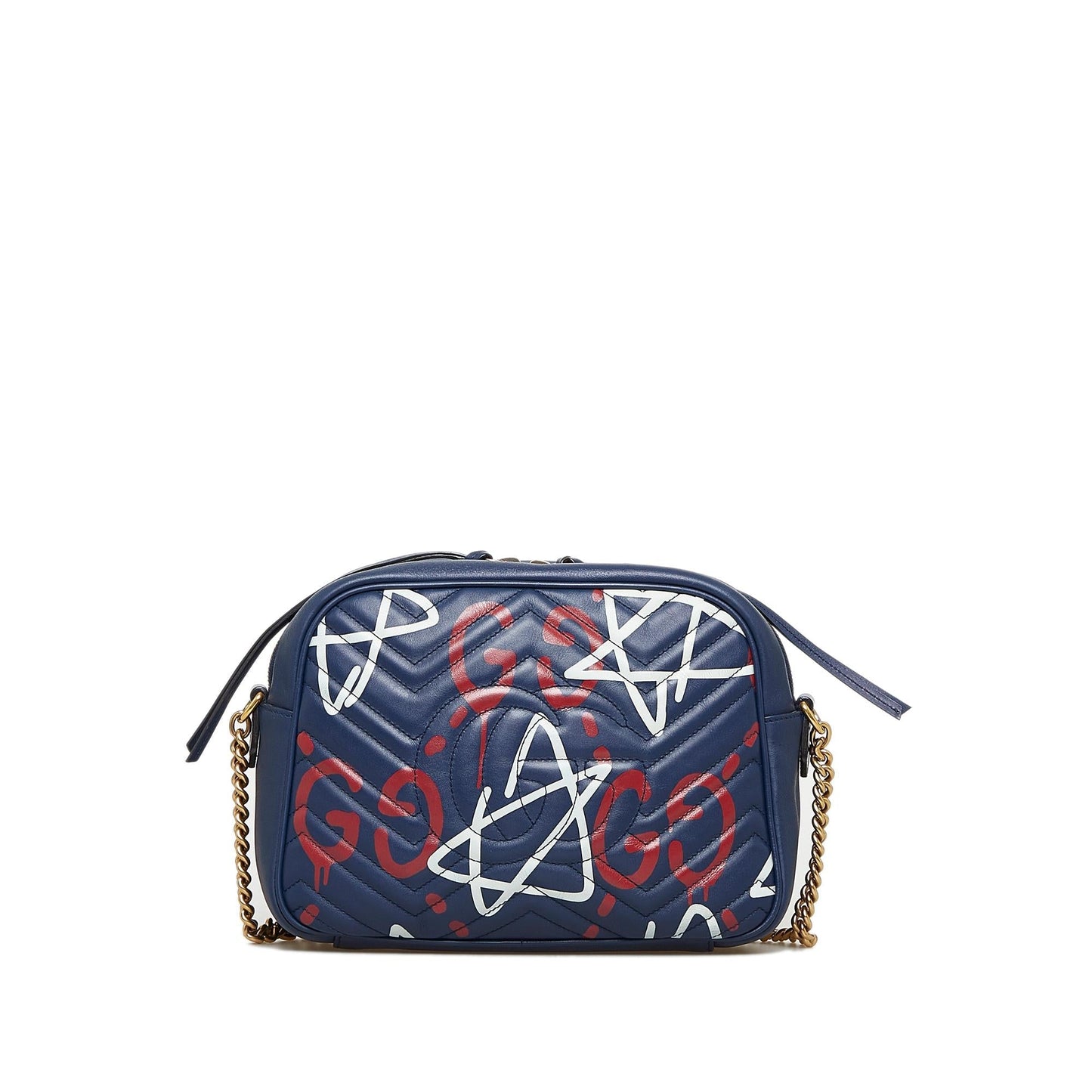 Gucci GG Marmont Ghost SHG-eT5r9s Calf Blue Crossbody Bag
