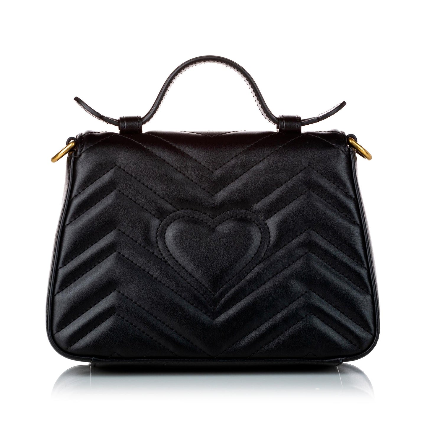 Gucci GG Marmont SHG Leather Calf Black Satchel Bag