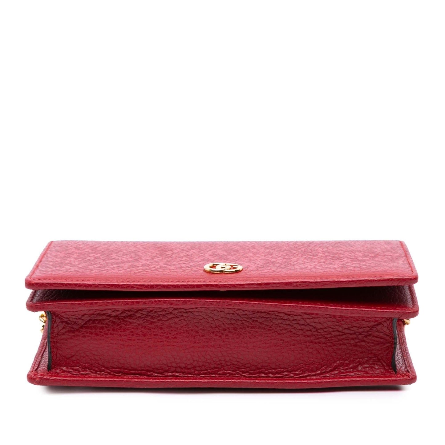 Gucci GG Marmont Wallet On Leather Calf Red Chain Crossbody Bag