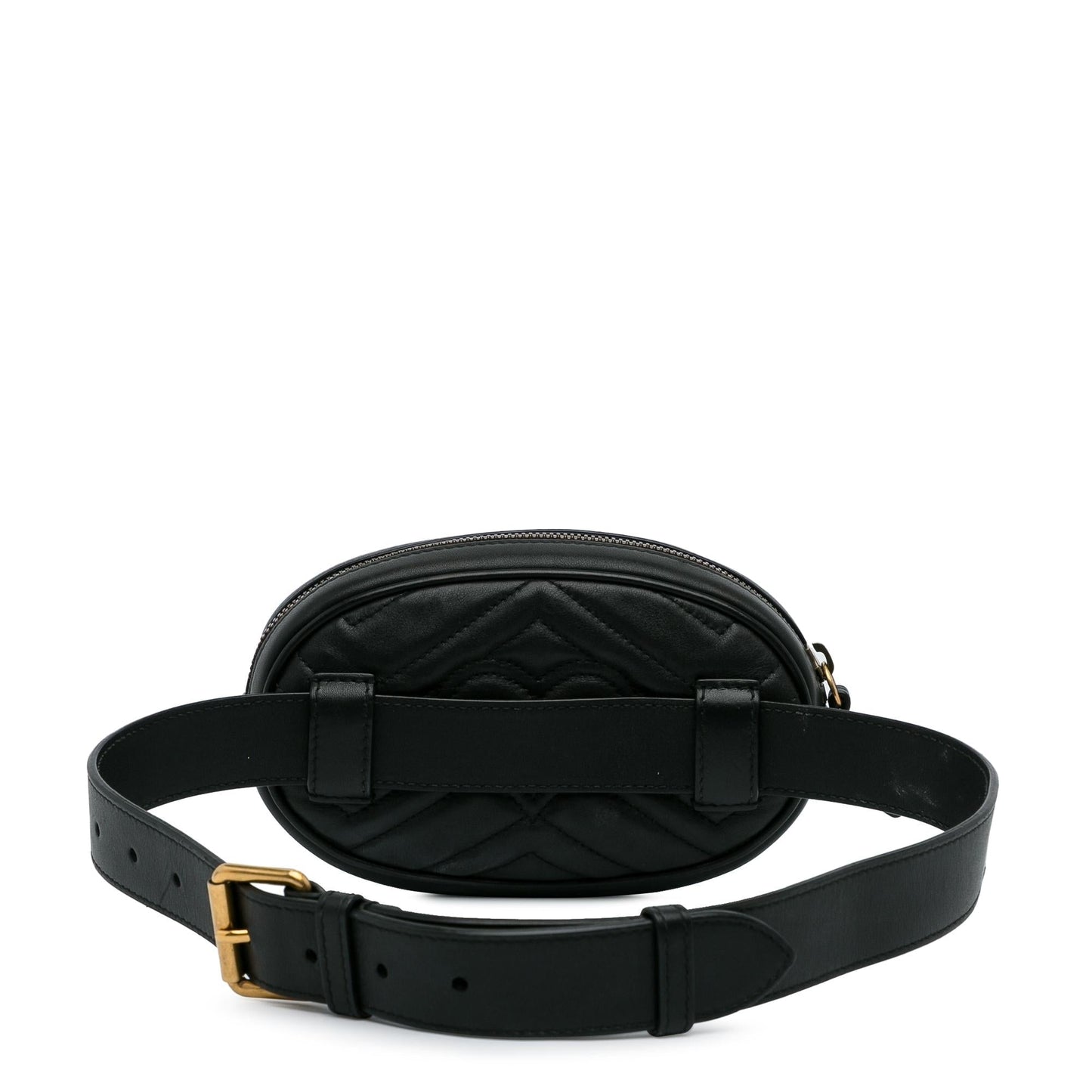 Gucci GG Marmont Belt SHG-NixrlN Matelasse Calf Black Accessory