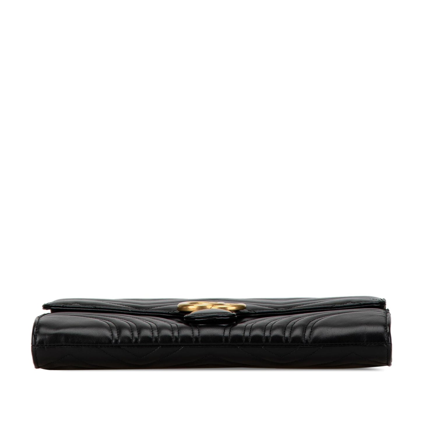 Gucci GG Marmont Flap SHG-WIIc7g Matelasse Leather Calf Black Clutch Bag