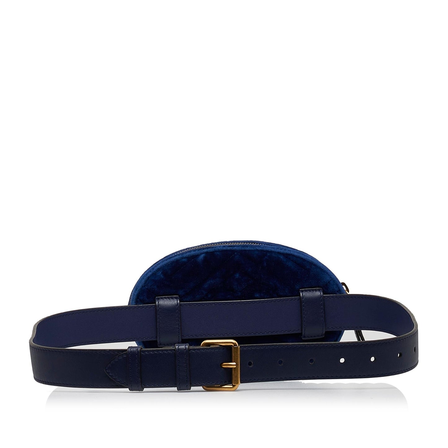 Gucci GG Marmont Velvet Belt Matelasse Blue Accessory Shg 42Mddi