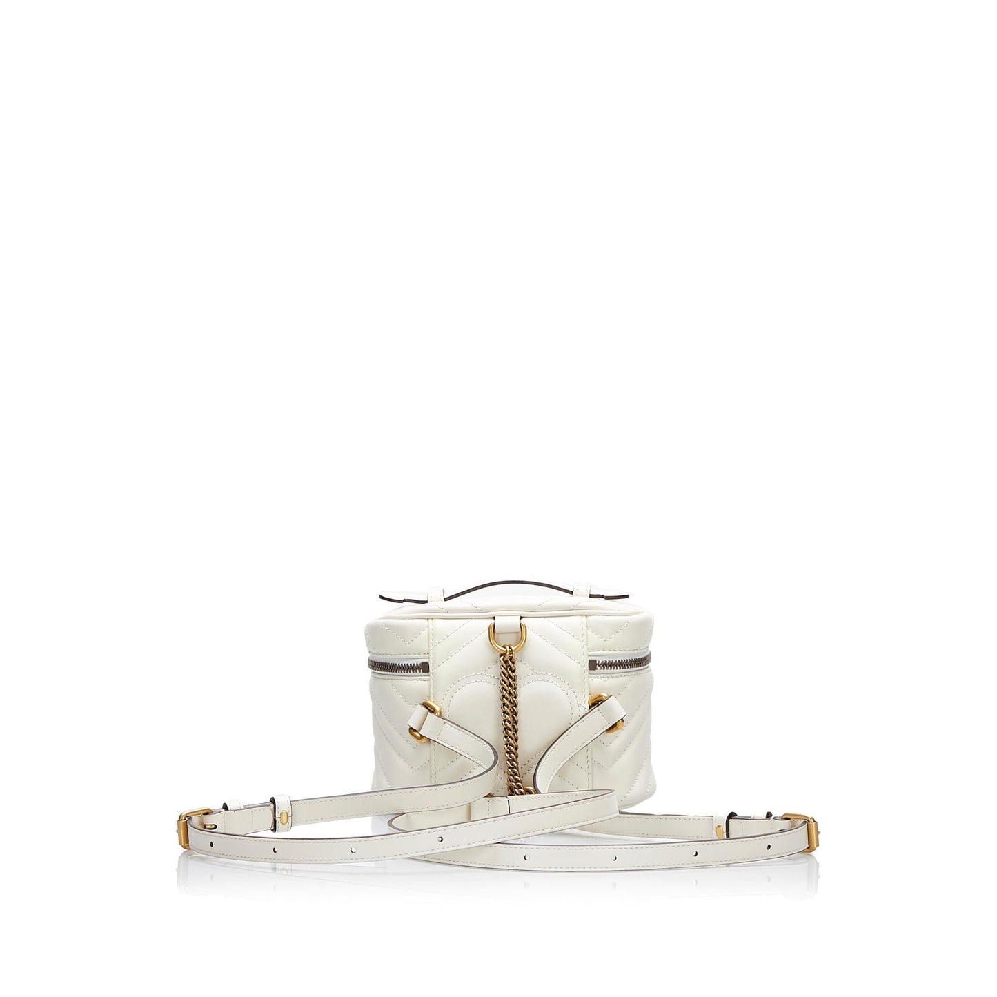 Gucci GG Marmont Round Backpack SHG-SMFnDc Calf White