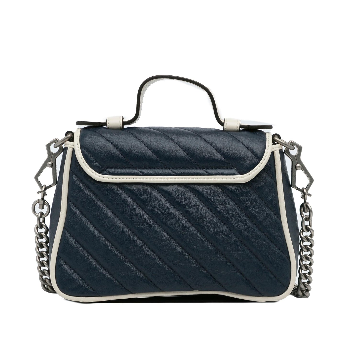 Gucci GG Marmont Torchon SHG-om4f9H Calf Blue Satchel Bag