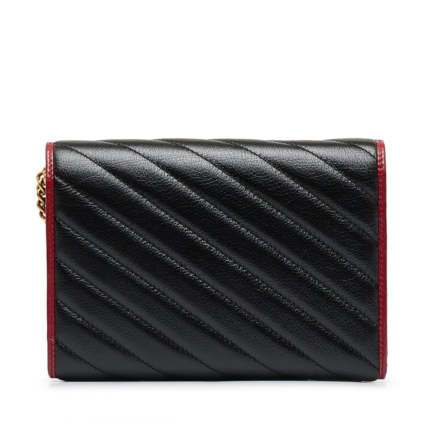 Gucci GG Marmont Torchon Wallet on Calf Black Chain Crossbody Bag