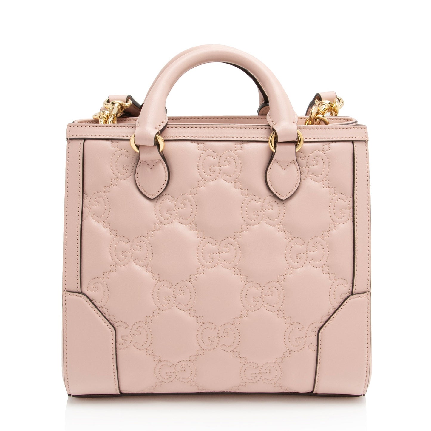 Gucci Jumbo GG Top Handle Matelasse Leather Pink Mini Tote Bag