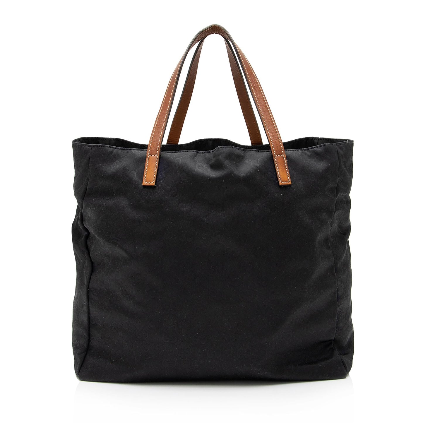 Gucci GG Shopper SHF-83sqqh Leather Nylon Black Tote Bag