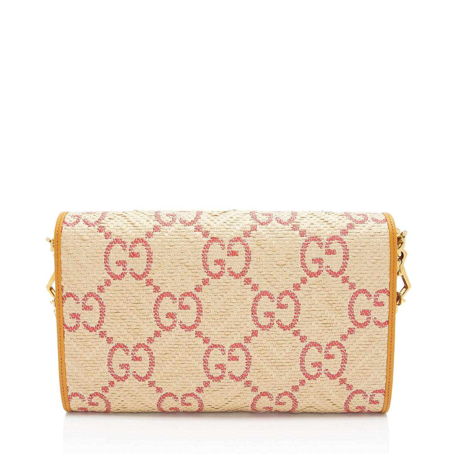 Gucci GG Horsebit Leather Raffia Nylon Beige Crossbody Bag