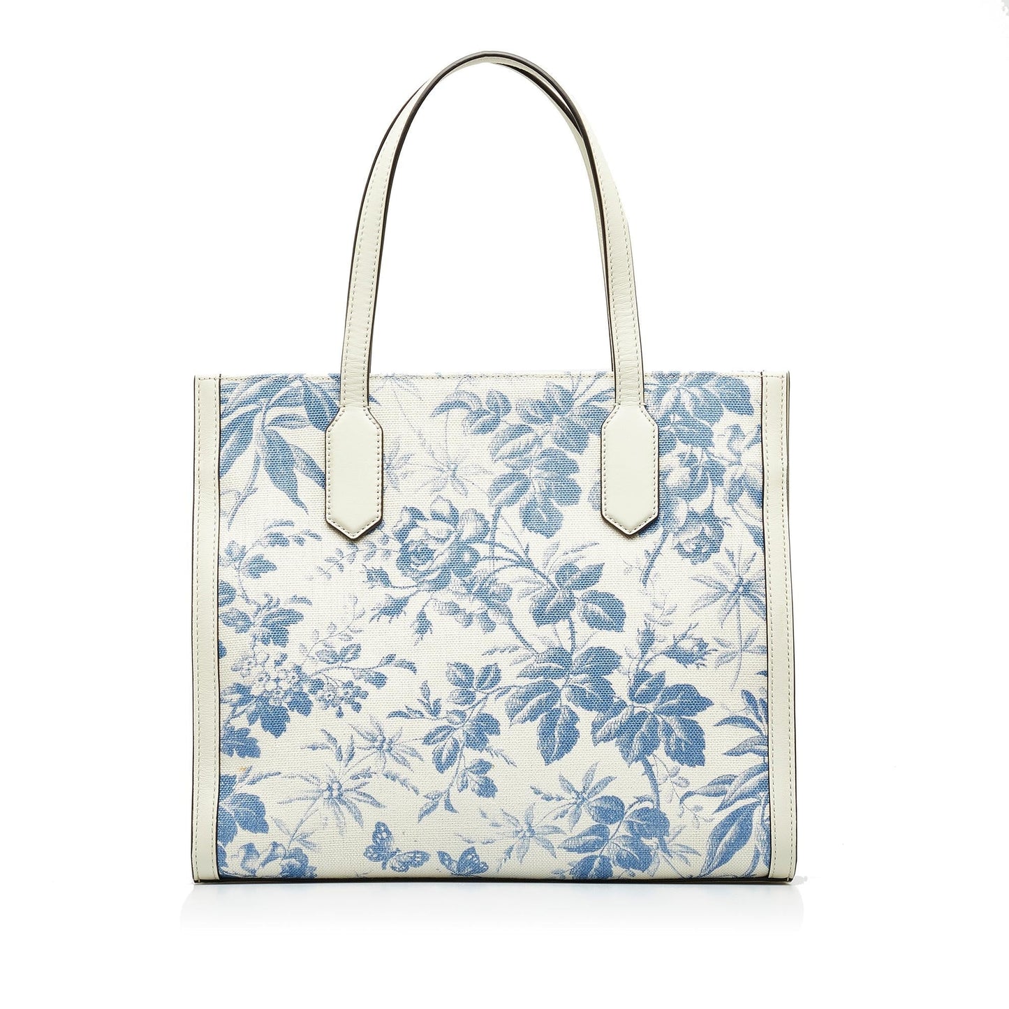 Gucci GG Ribbon Herbarium SHG-kZPkZC Canvas White Tote Bag