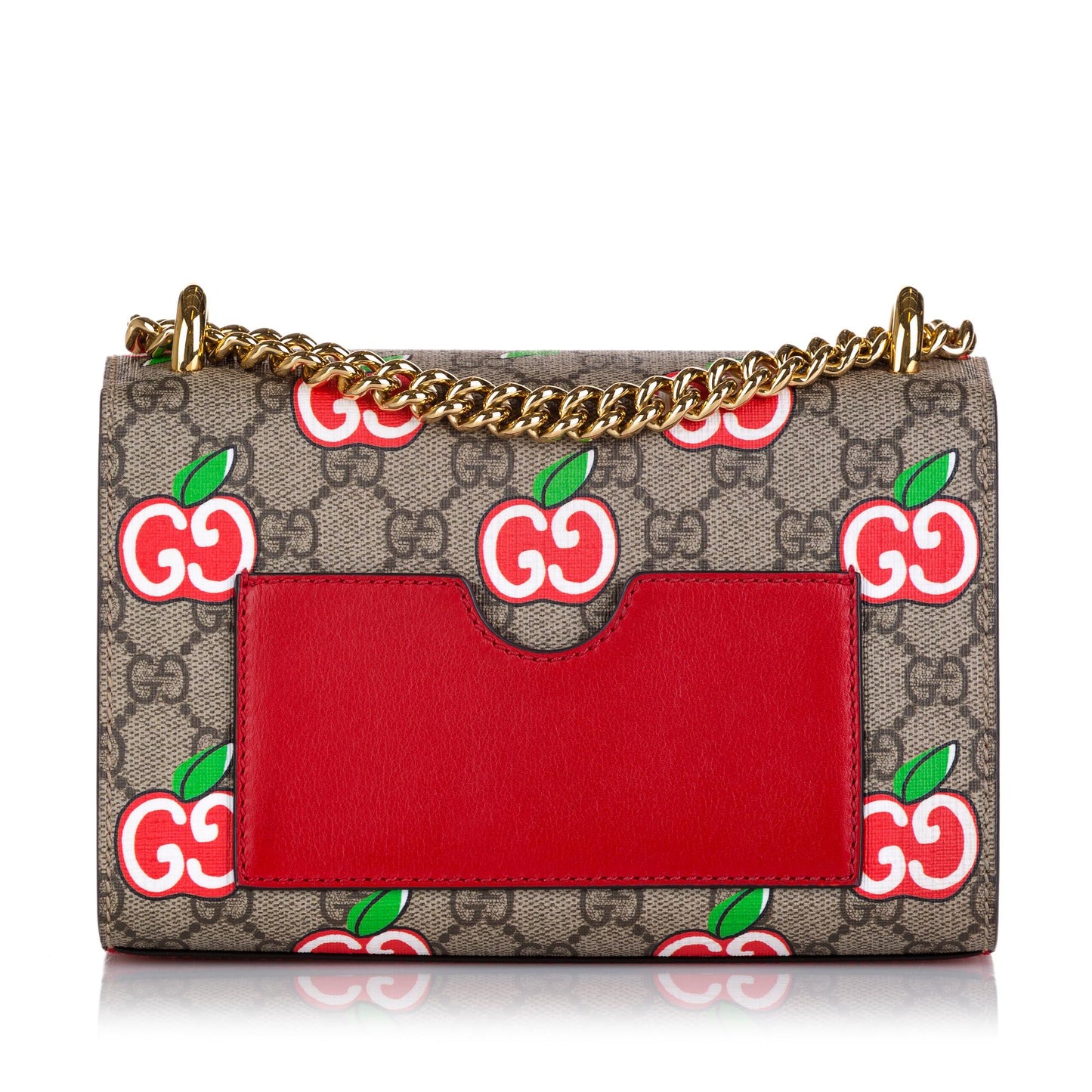 Gucci GG Supreme Apple Padlock SHG Canvas Brown Shoulder Bag