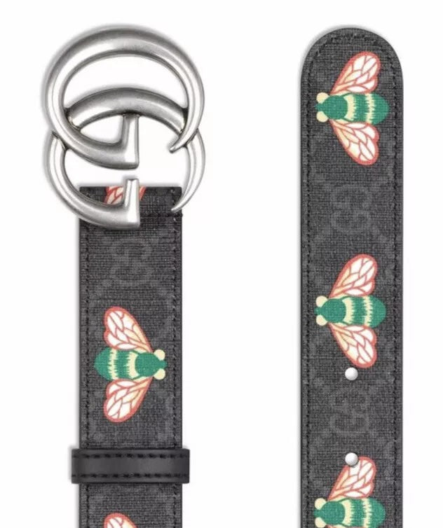 Gucci GG SUPREME BEE Leather Belt