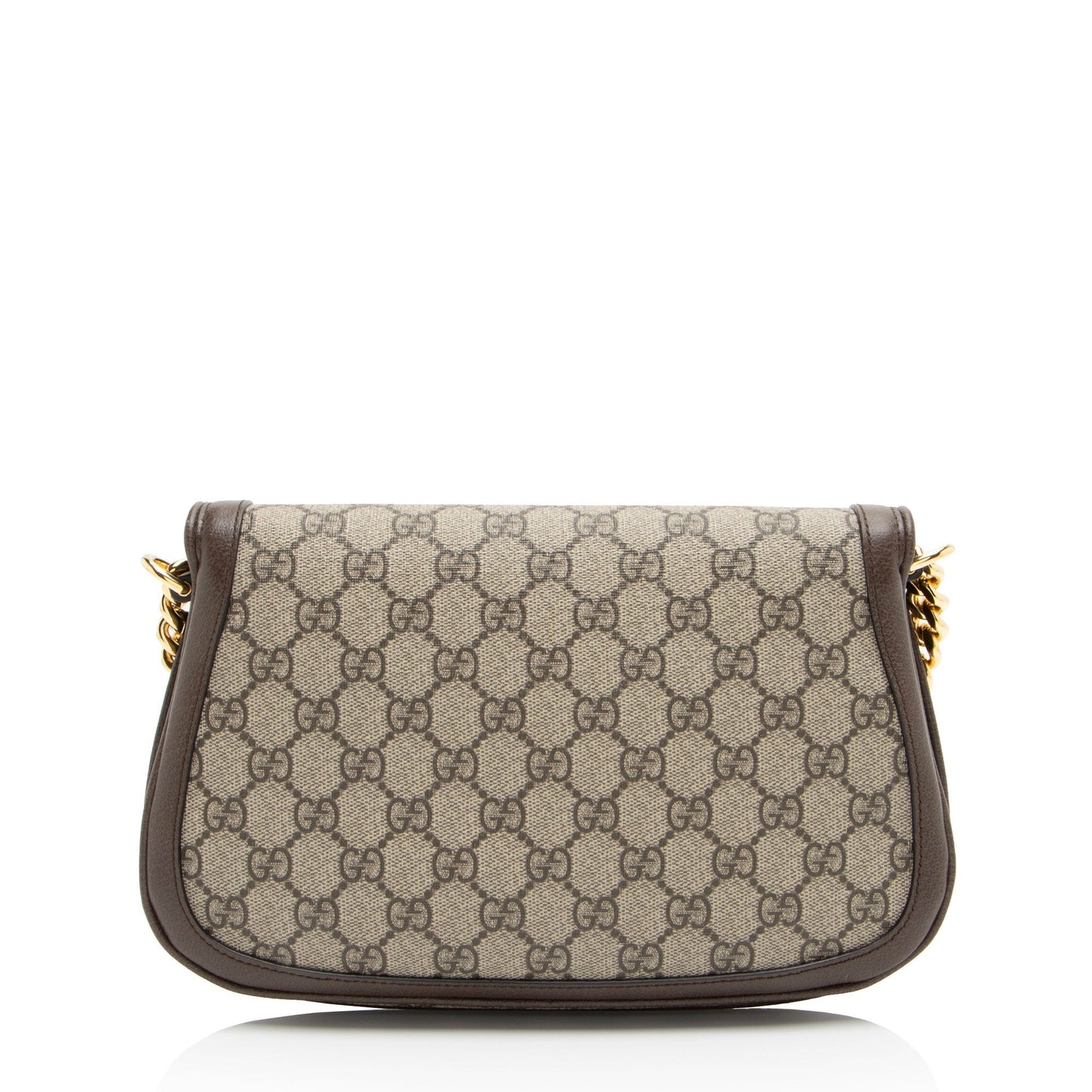Gucci GG Supreme Blondie Leather Canvas Brown Beige Shoulder Bag