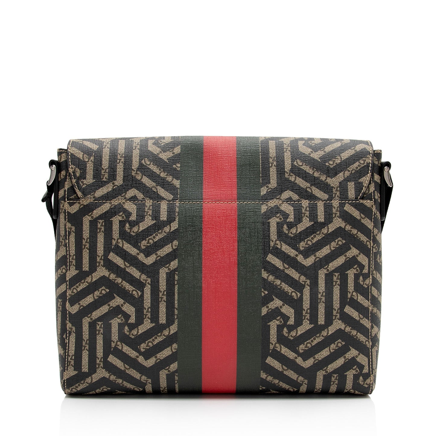 Gucci GG Supreme Caleido Web Messenger Leather Canvas Nylon Black Shoulder Bag