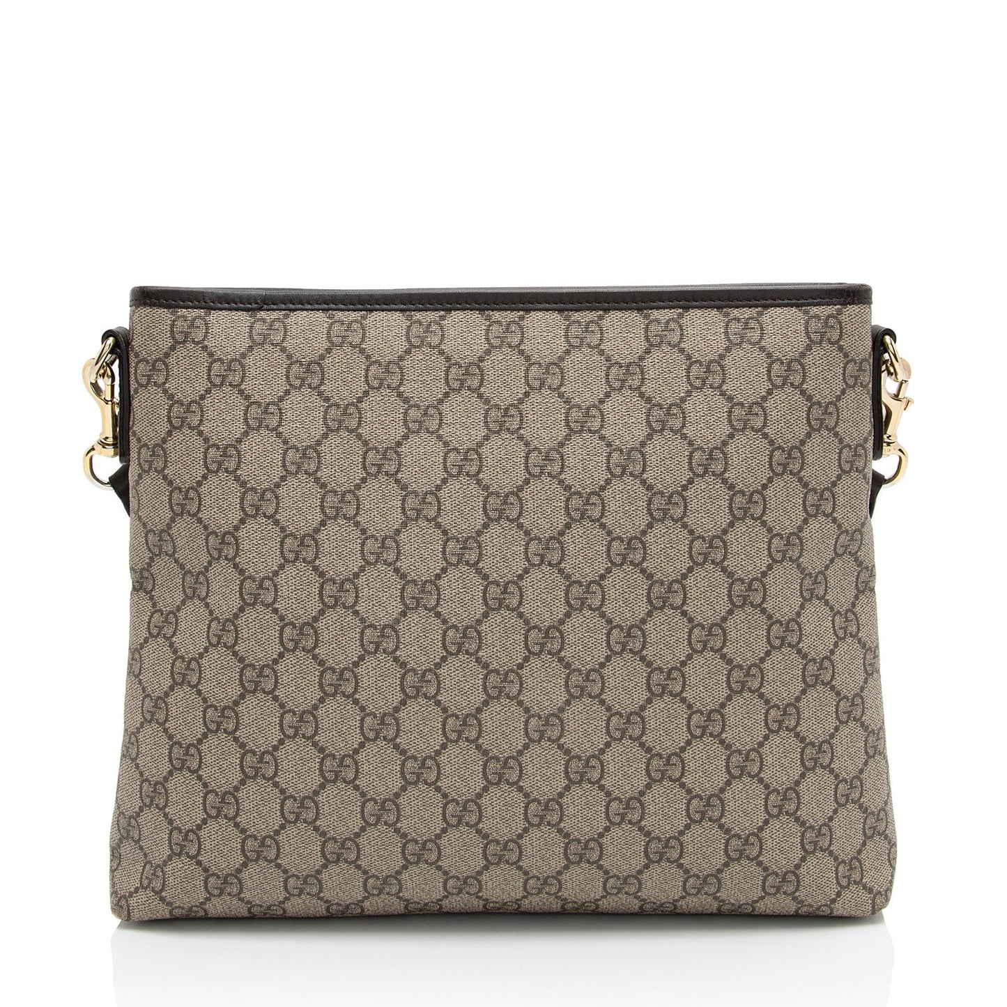 Gucci GG Supreme Classic Web Messenger Leather Canvas Nylon Brown Shoulder Bag