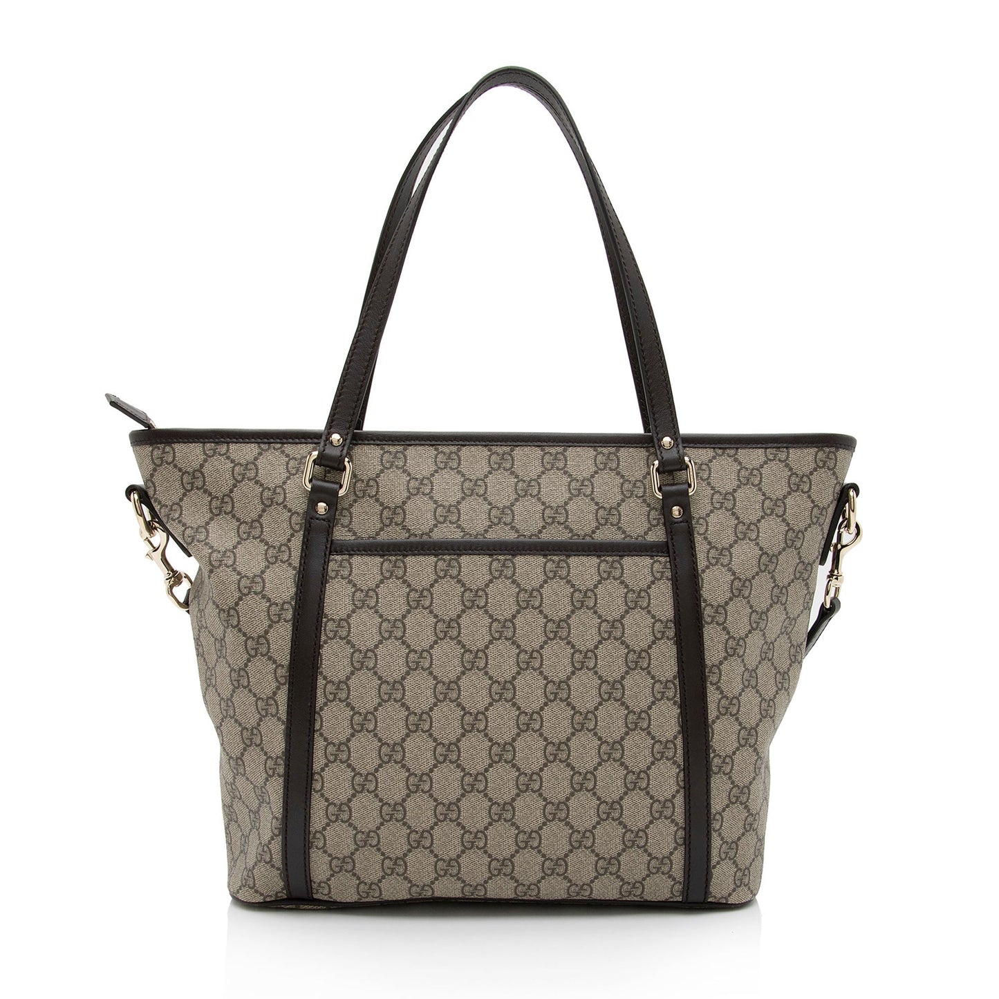 Gucci GG Supreme Convertible SHF-Y8E55b Leather Canvas Brown Beige Tote Bag