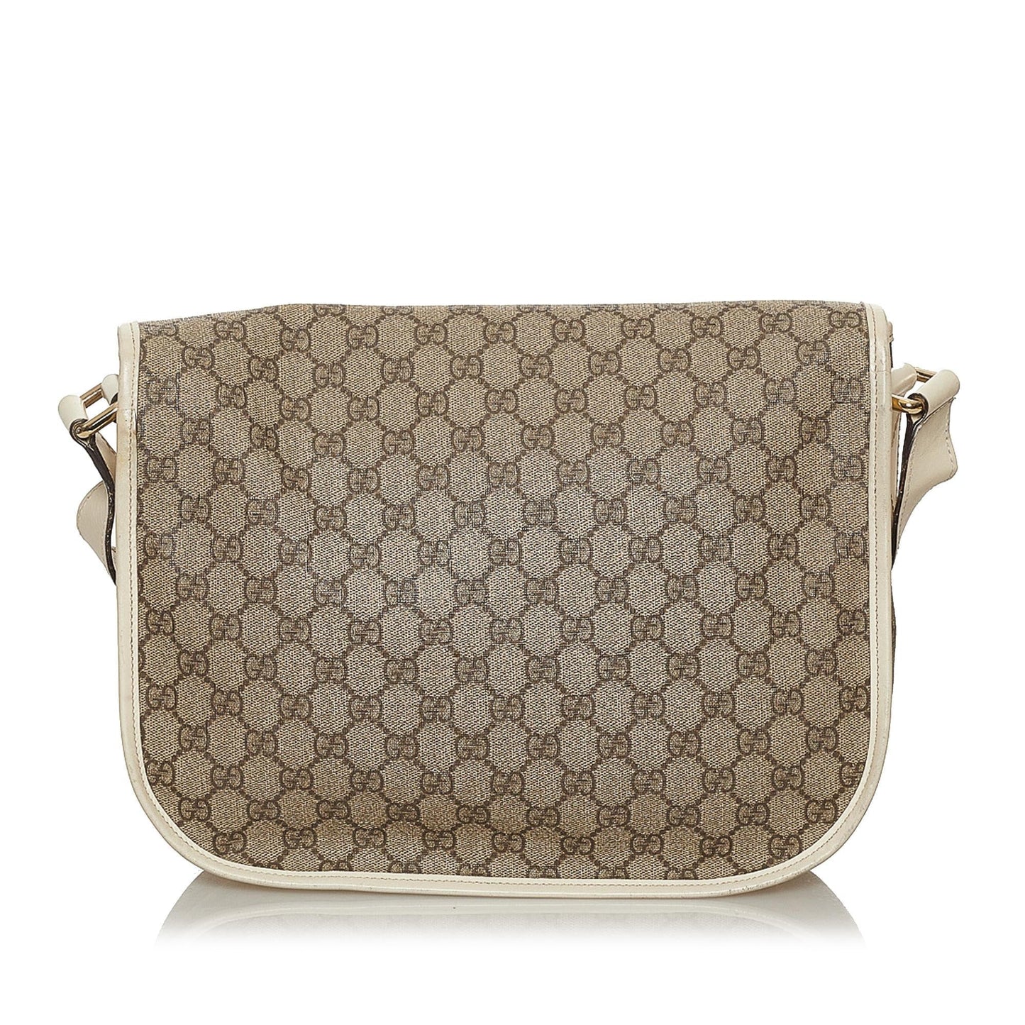 Gucci GG Supreme SHG Canvas White Brown Crossbody Bag