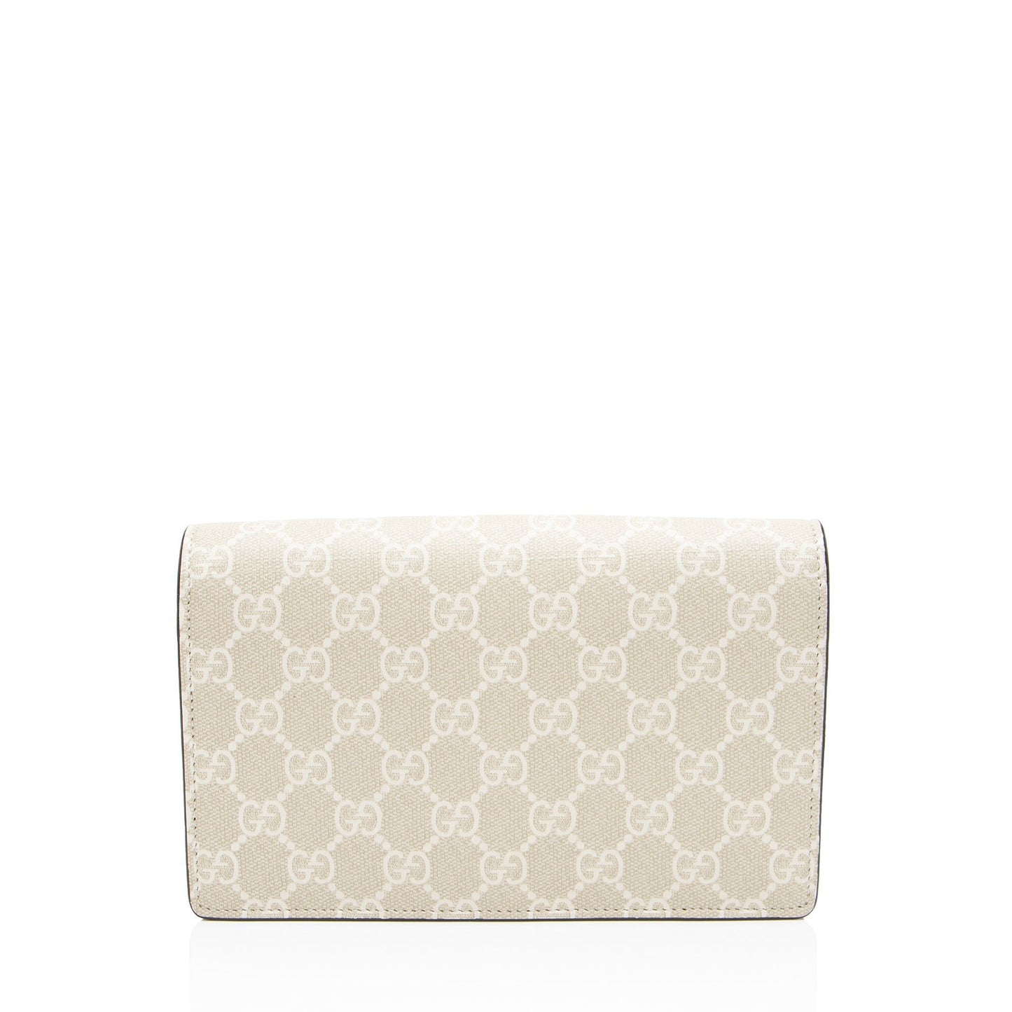 Gucci GG Supreme GG Marmont Chain Leather Canvas White Beige Crossbody Bag