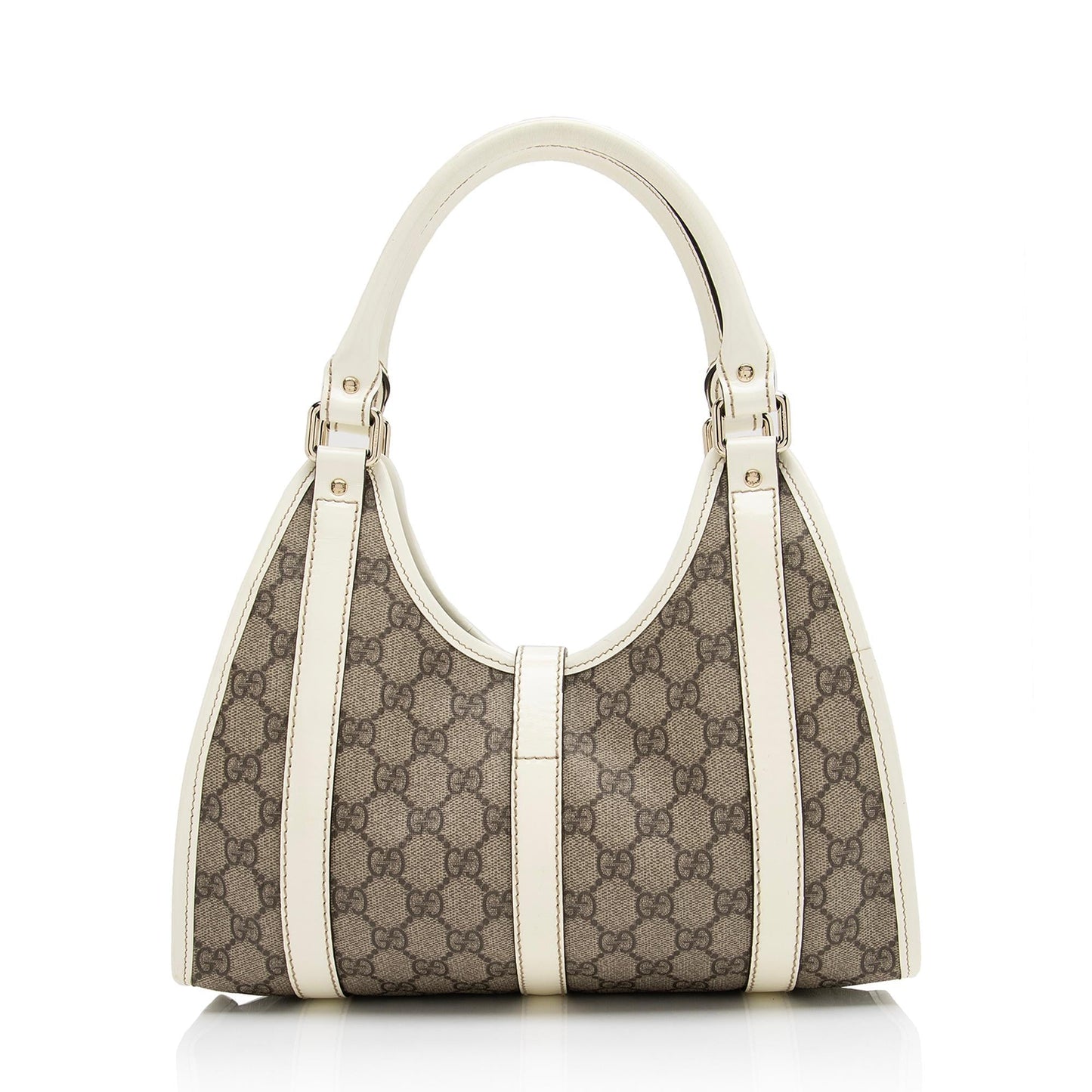 Gucci GG Supreme Joy Bardot SHF-wBWBB2 Leather Canvas Patent White Shoulder Bag