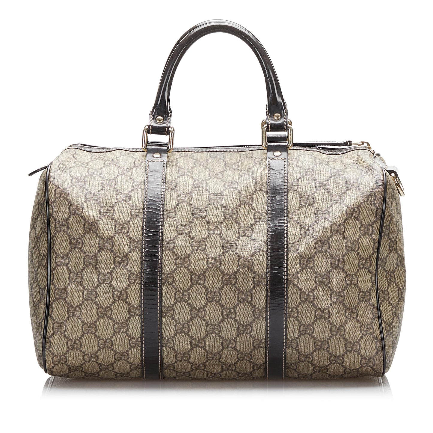 Gucci GG Supreme Joy Boston SHG-IEK9t2 Canvas Calf Brown Satchel Bag