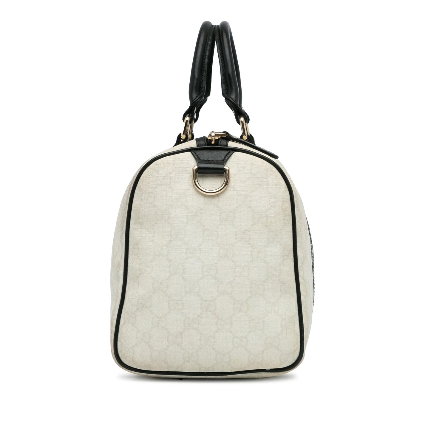 Gucci GG Supreme Joy Boston SHG-ZYhm7U Canvas Calf Black White Satchel Bag