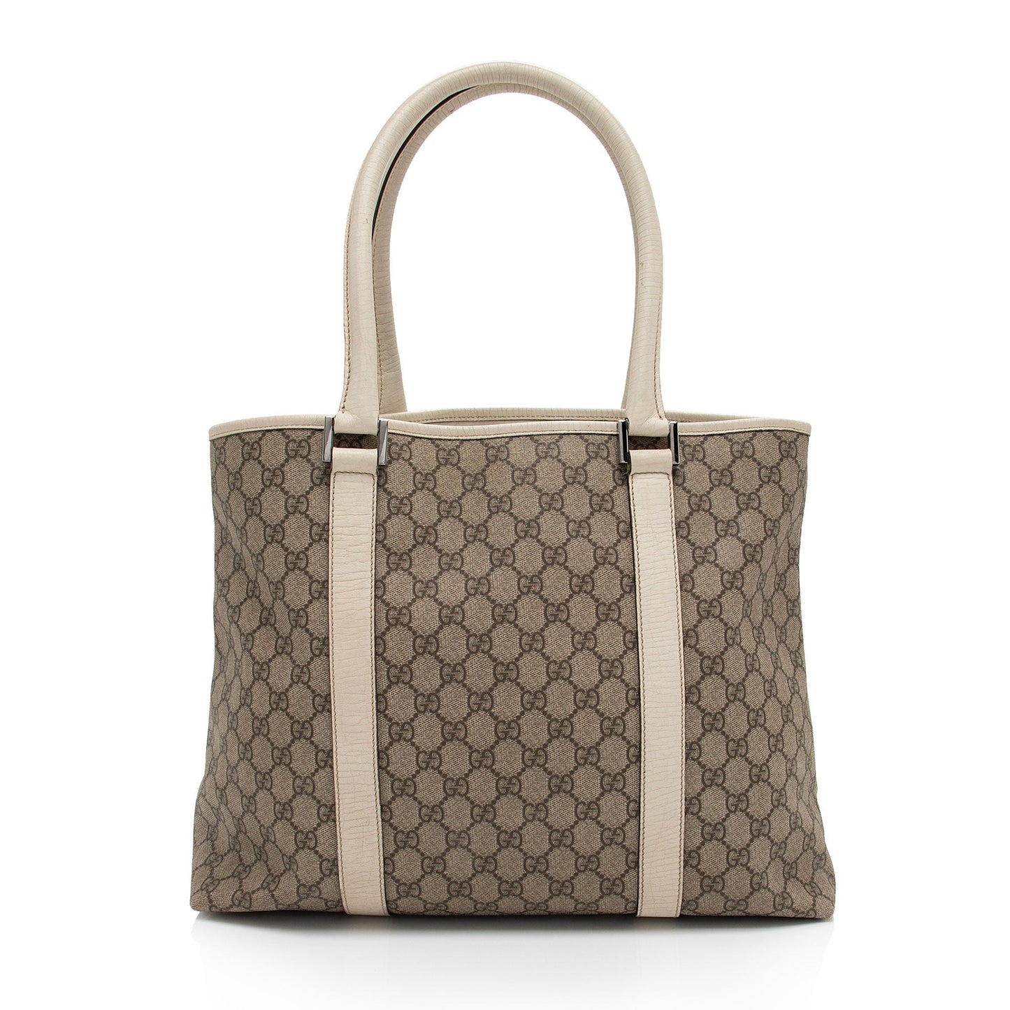 Gucci GG Supreme Joy SHF-pFvhGm Leather Canvas White Beige Tote Bag
