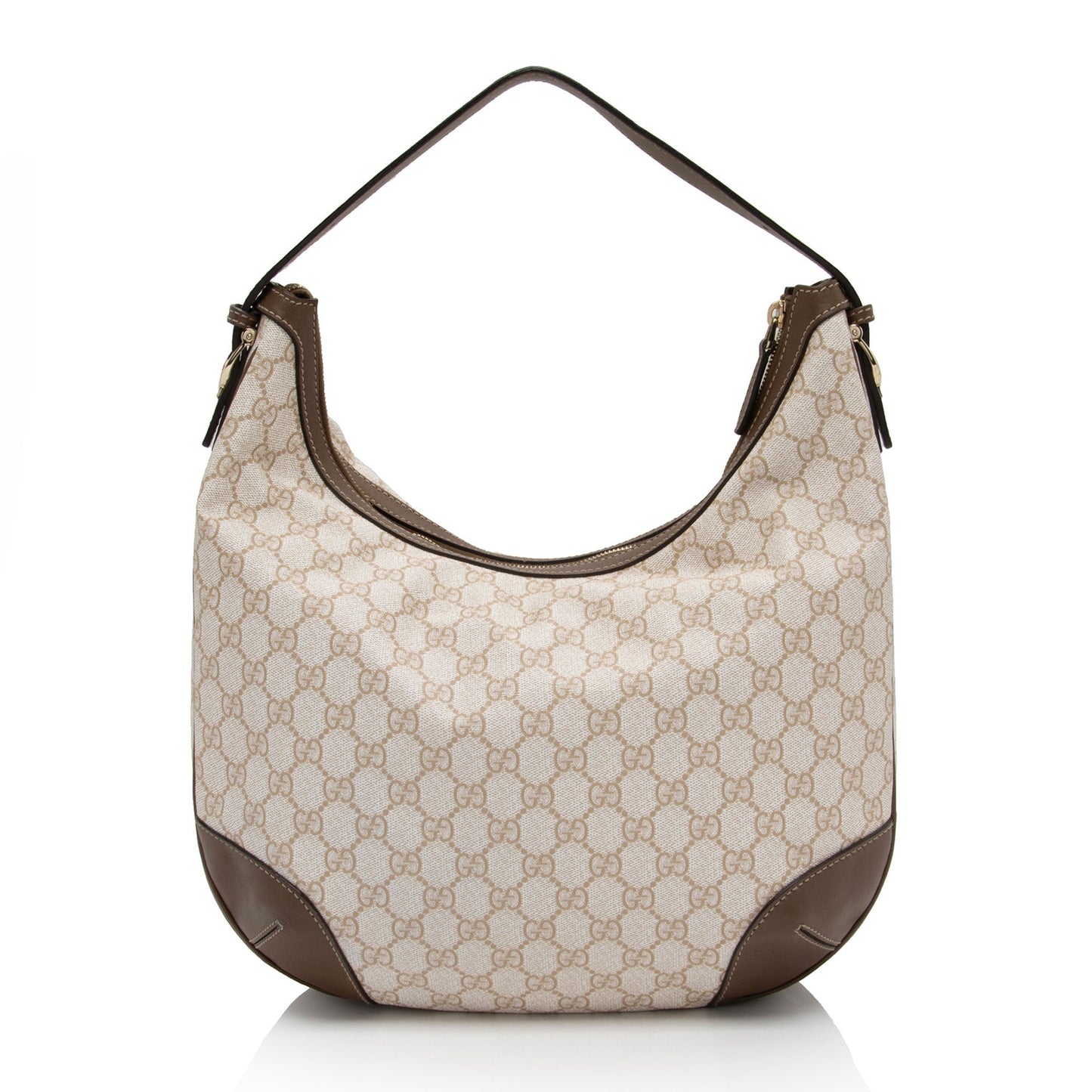 Gucci GG Supreme Nice SHF-O8S24J Leather Canvas Brown Beige Shoulder Bag