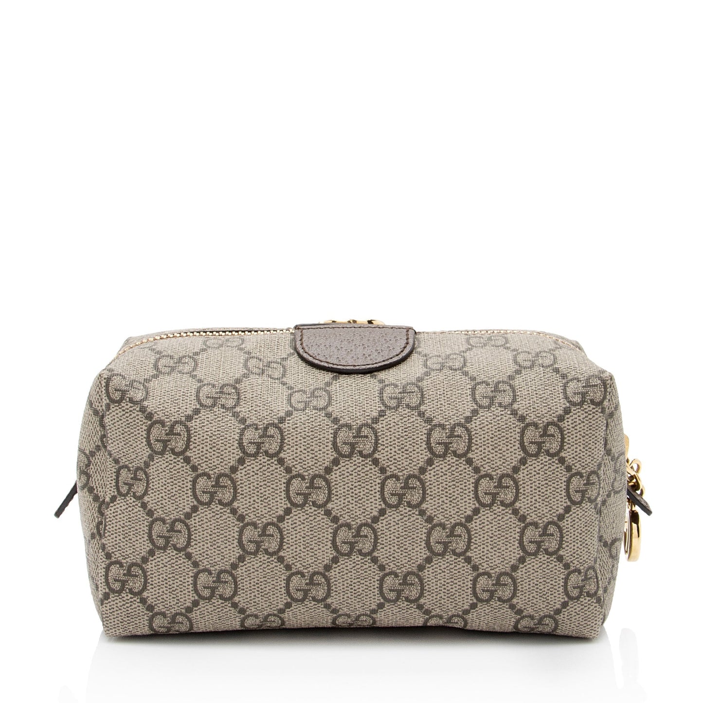 Gucci GG Supreme Ophidia Cosmetic Pouch Leather Canvas Brown Beige Handbag