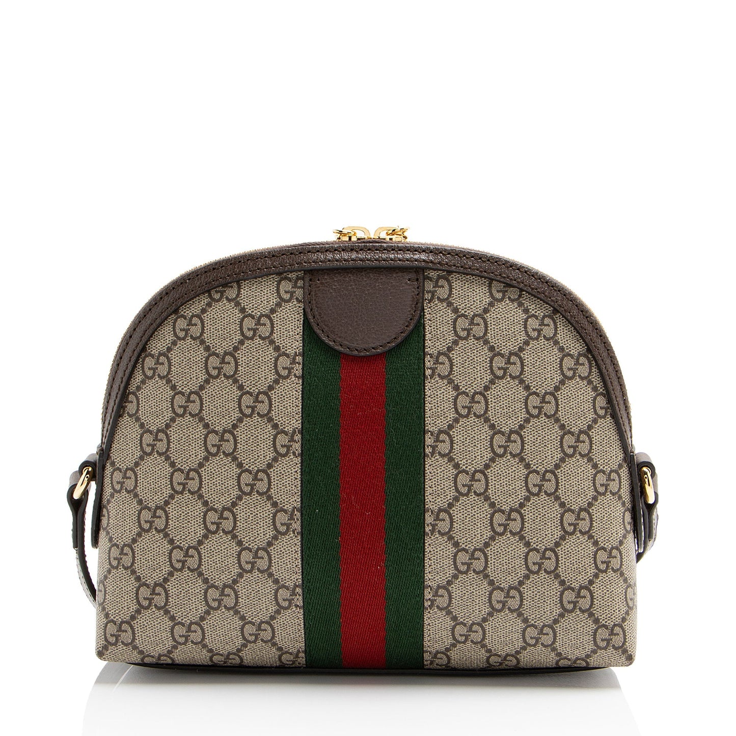Gucci GG Supreme Ophidia Dome SHF-49sn7m Leather Canvas Nylon Brown Shoulder Bag