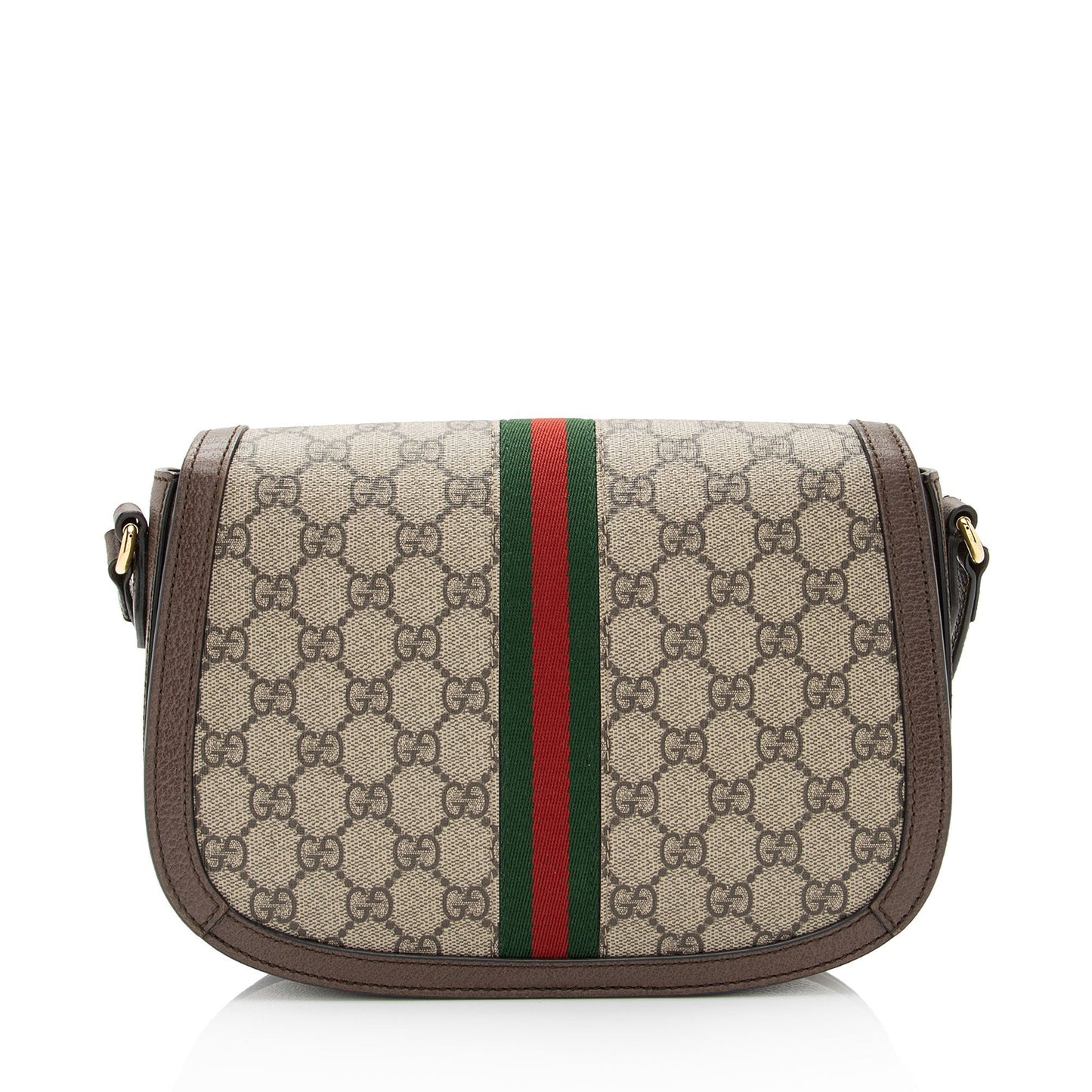 Gucci GG Supreme Ophidia Flap Messenger Leather Canvas Nylon Brown Shoulder Bag Shf Xrtcr7