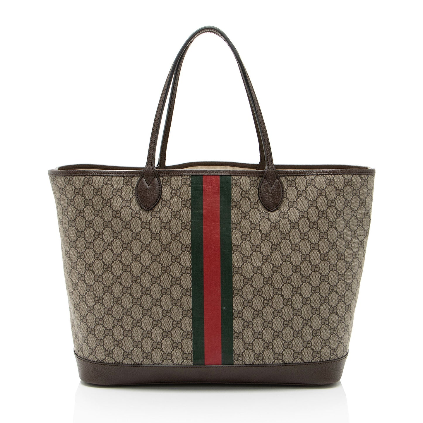 Gucci GG Supreme Ophidia SHF-bJk8DH Leather Canvas Brown Large Tote Bag