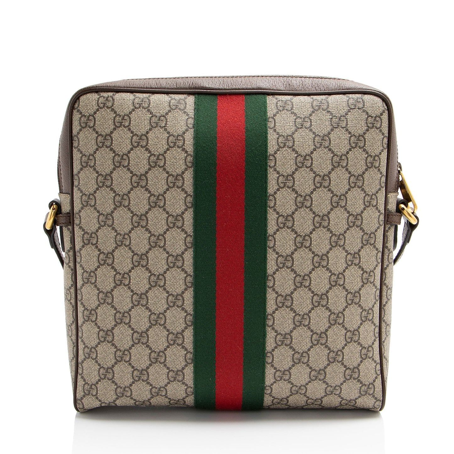 Gucci GG Supreme Ophidia Messenger Leather Canvas Nylon Brown Shoulder Bag Shf 12Cjlp