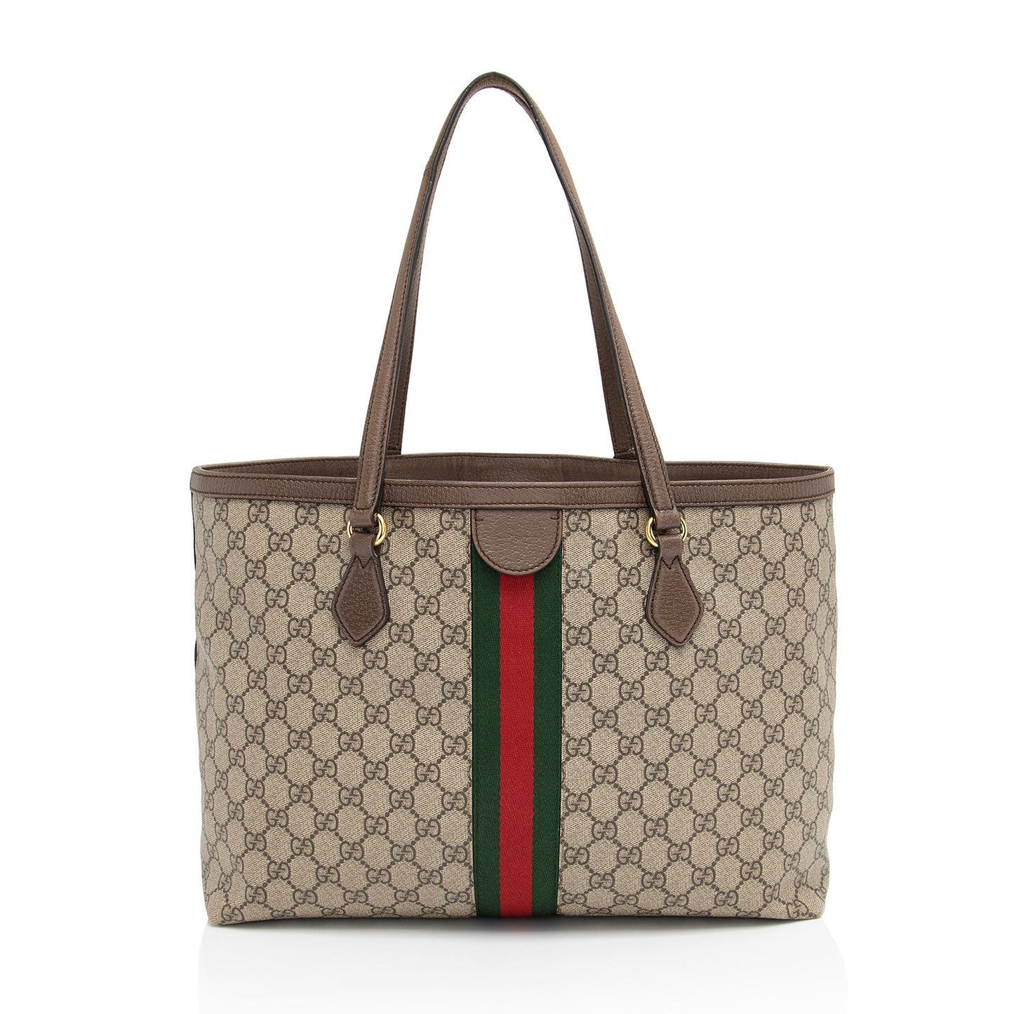 Gucci GG Supreme Ophidia Shopping SHF-kmrFx4 Leather Canvas Brown Beige Tote Bag