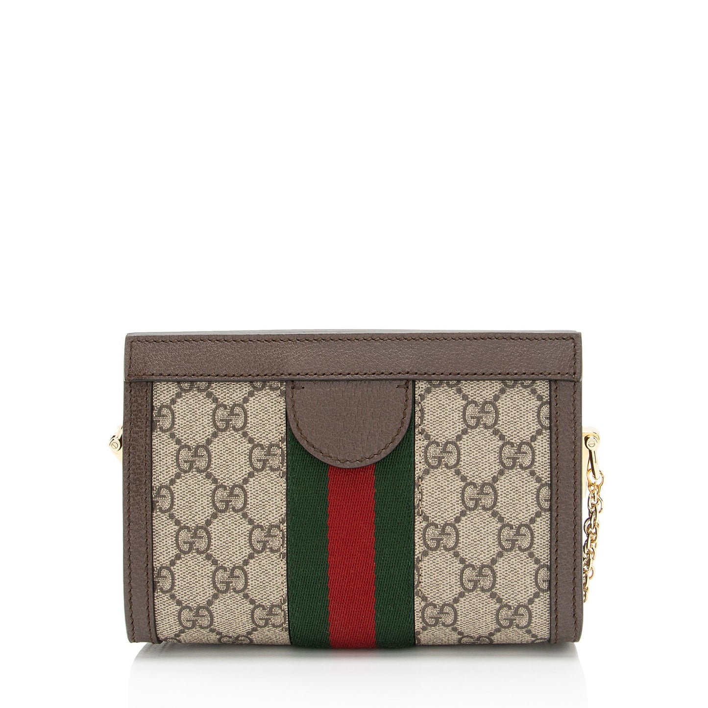 Gucci GG Supreme Ophidia Chain SHF-SgHmHl Leather Canvas Nylon Brown Crossbody Bag