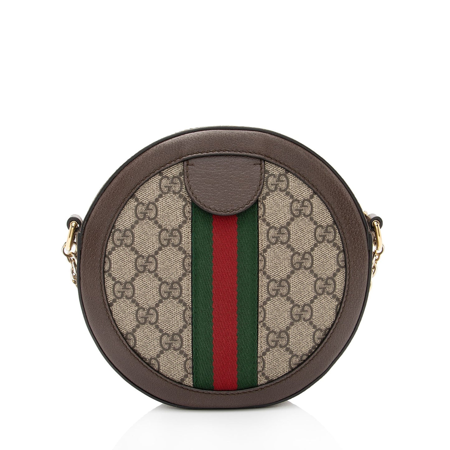 Gucci GG Supreme Ophidia Round SHF-qGCul6 Leather Canvas Nylon Brown Crossbody Bag
