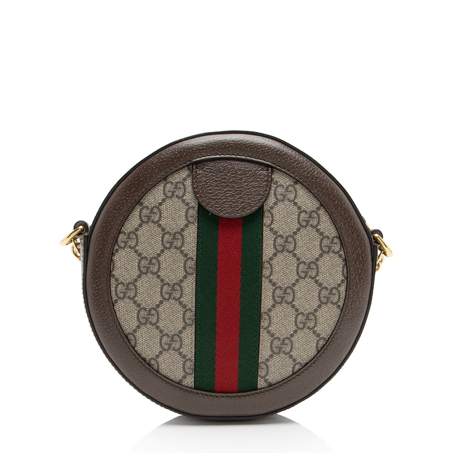 Gucci GG Supreme Ophidia Round SHF-F3cSgu Leather Canvas Nylon Brown Crossbody Bag