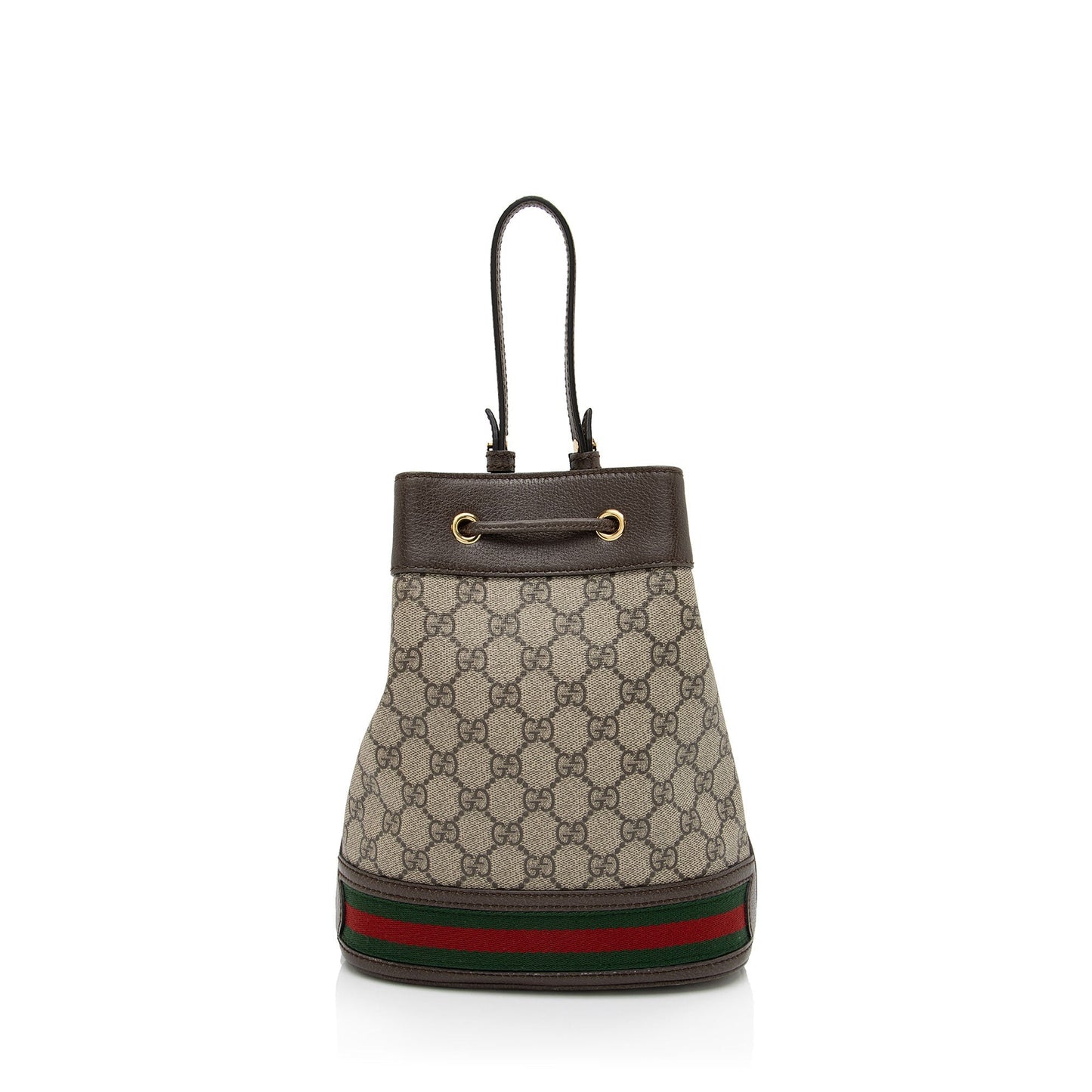 Gucci GG Supreme Ophidia Bucket SHF-tCaBgb Leather Canvas Nylon Brown Crossbody Bag