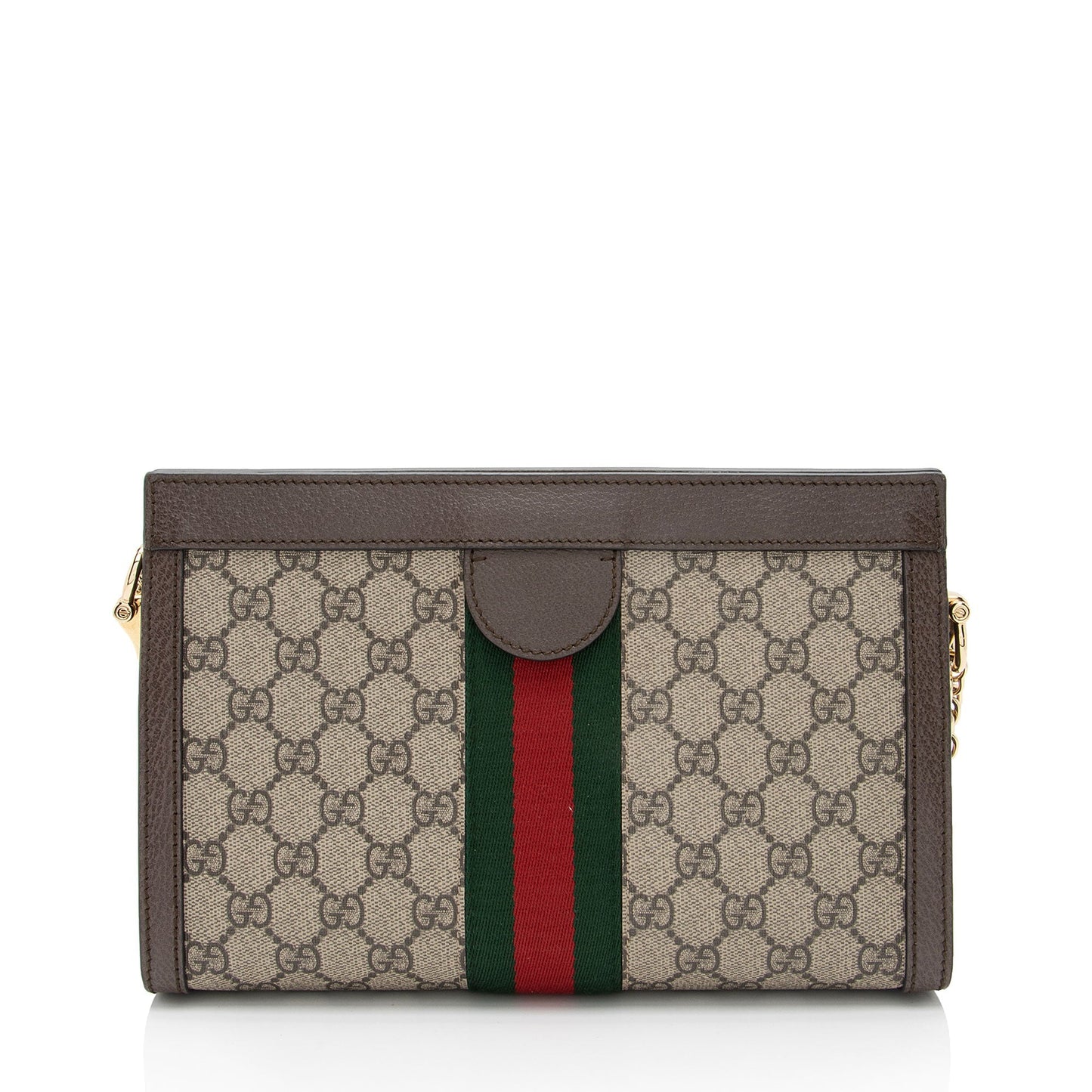 Gucci GG Supreme Ophidia Chain Leather Canvas Nylon Brown Shoulder Bag Shf 07Nnkn