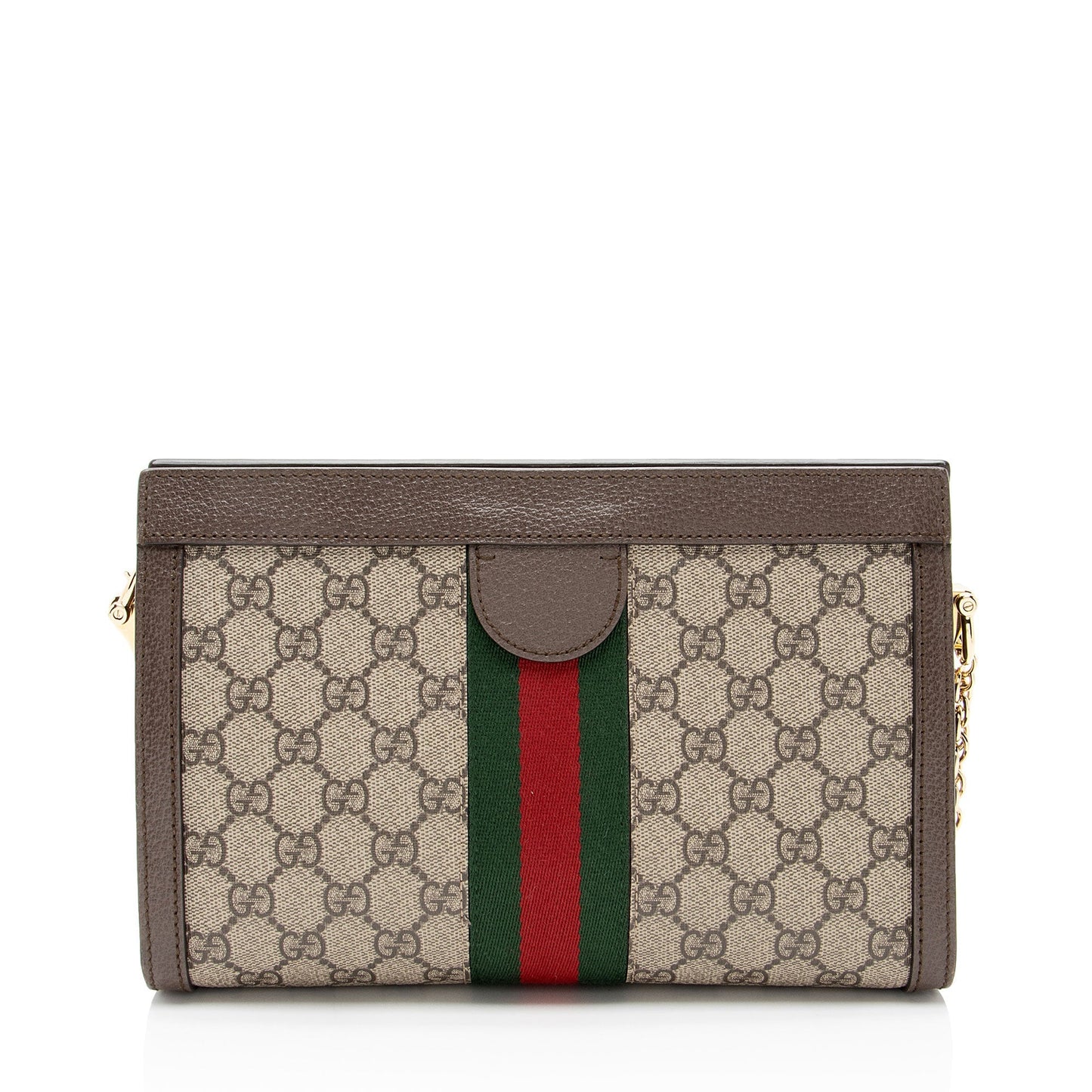 Gucci GG Supreme Ophidia Chain Leather Canvas Nylon Brown Shoulder Bag Bag 1