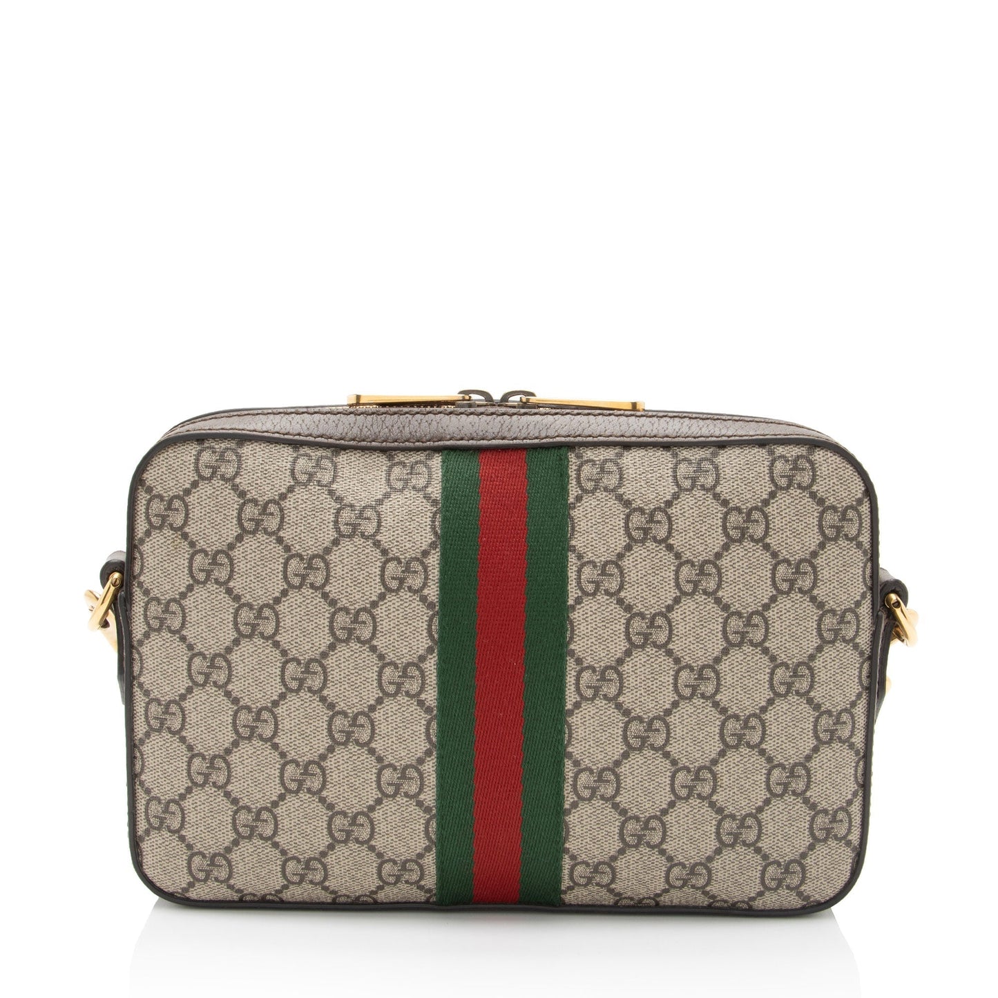 Gucci GG Supreme Ophidia Camera SHF-Do39BZ Leather Canvas Nylon Brown Crossbody Bag