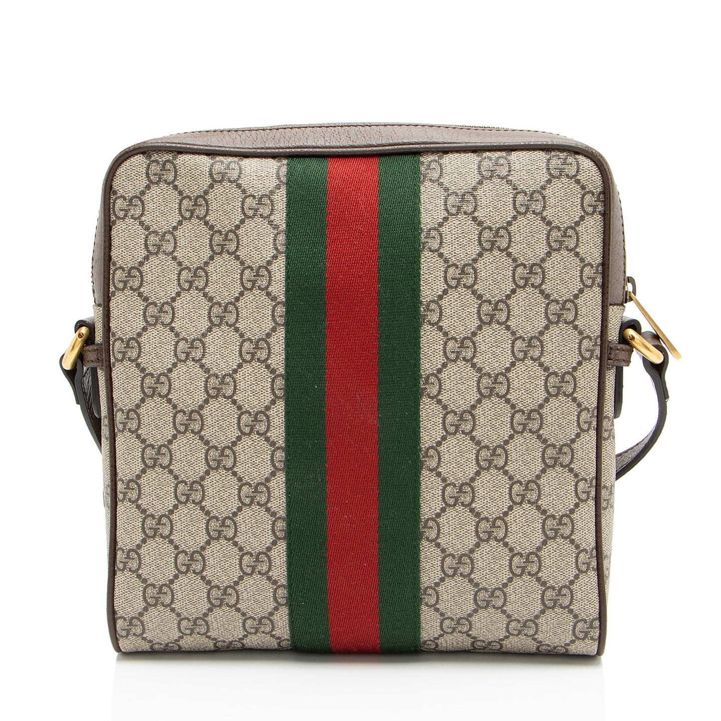 Gucci GG Supreme Ophidia Messenger Leather Canvas Nylon Brown Shoulder Bag Small Messenger